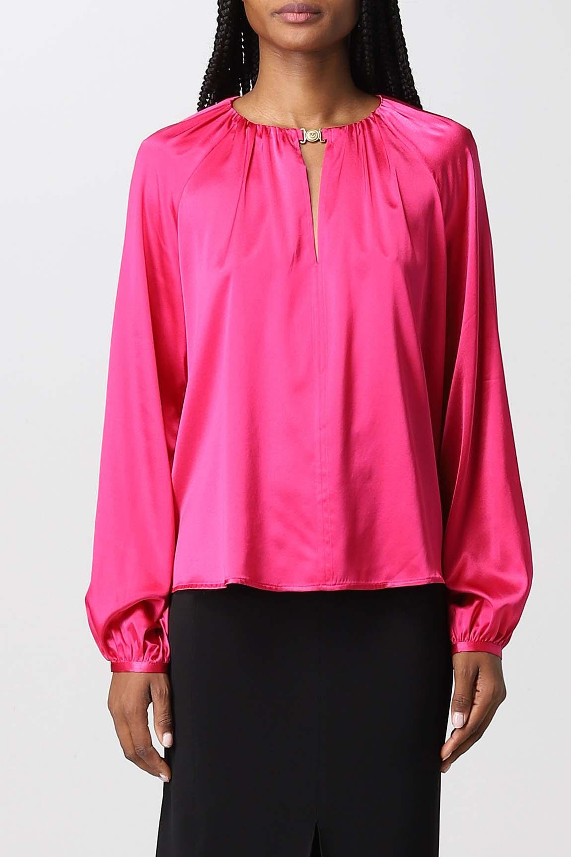  Pinko Blusa Satin Stretch Magenta Woman - 1