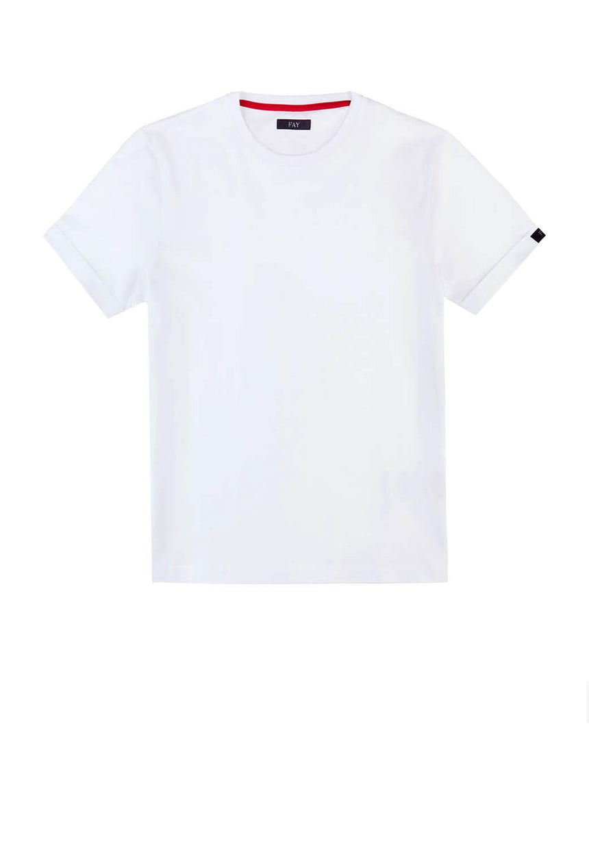  T-shirt In Cotone Fay Uomo Bianco