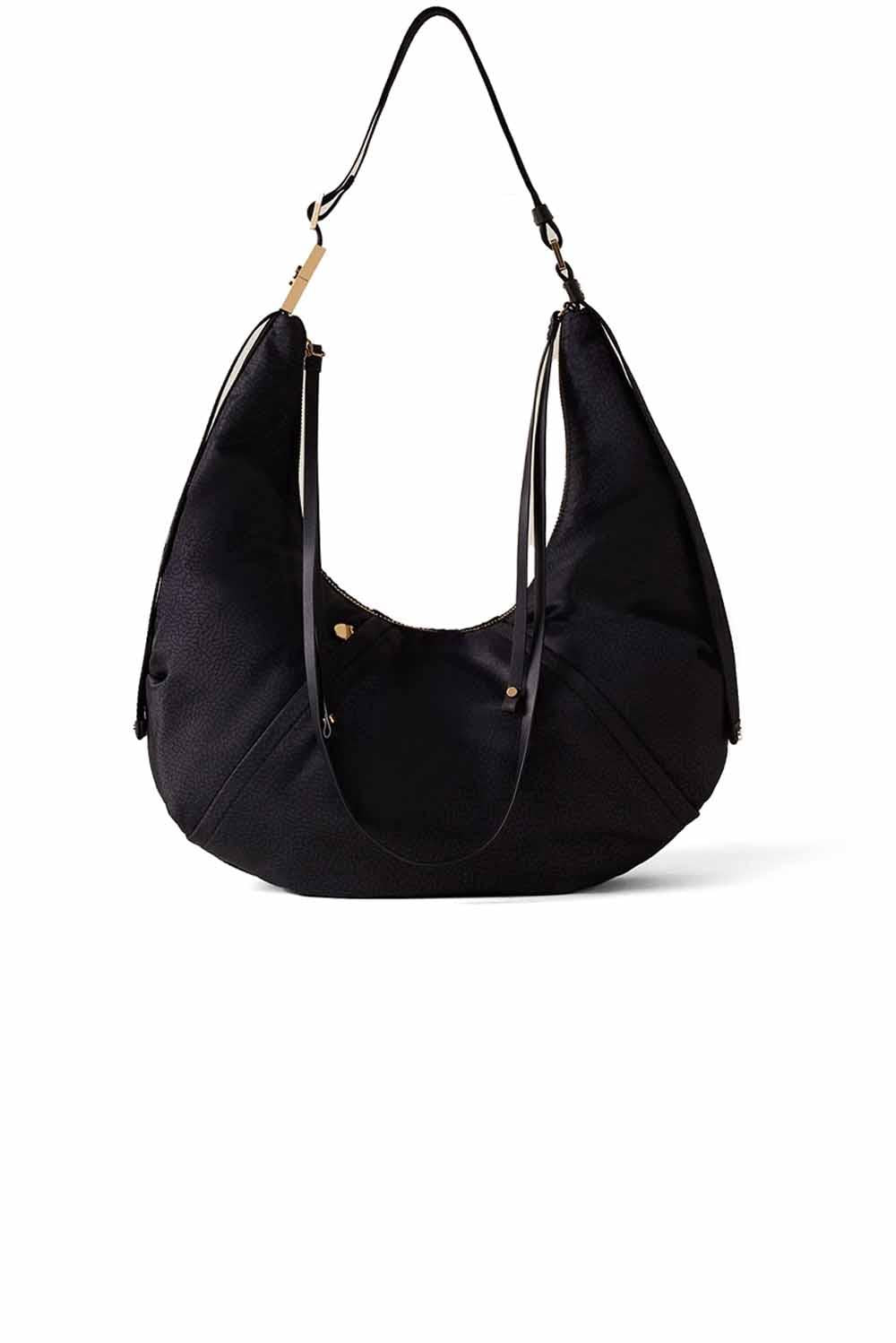  Borbonese Fold Hobo Medium Nero Woman - 1