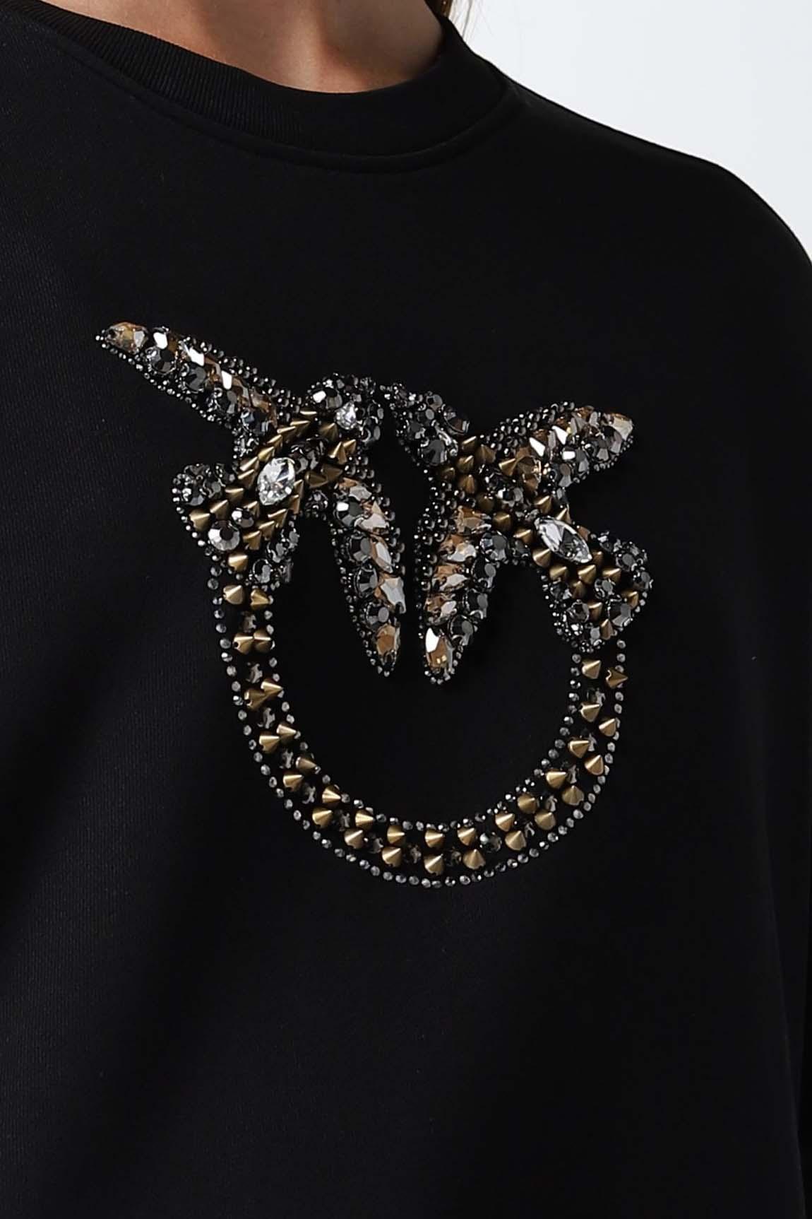 Pinko Felpa Love Birds Black Woman - 4