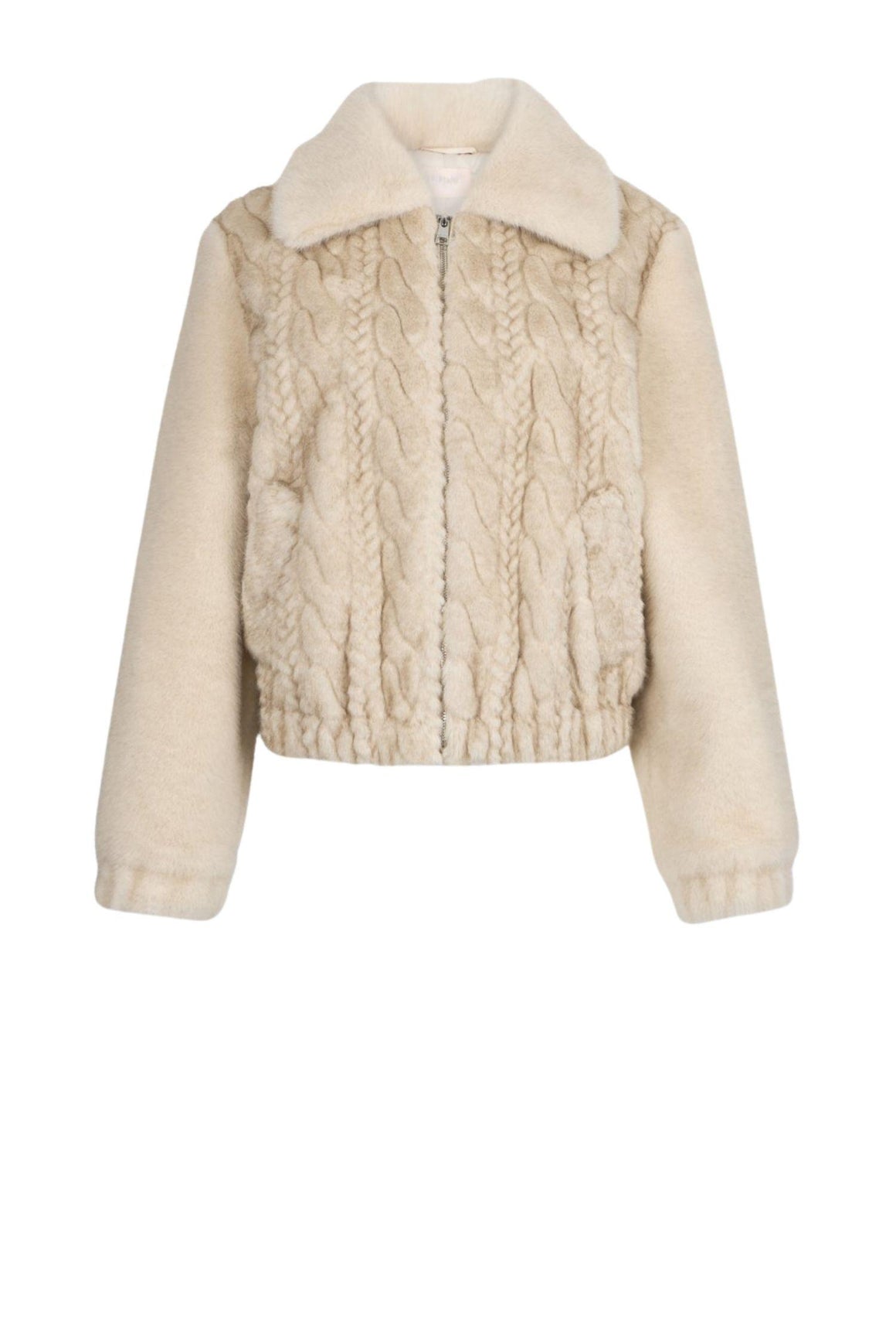  Liu Jo Bomber In Teddy Con Trecce Beige Woman - 1