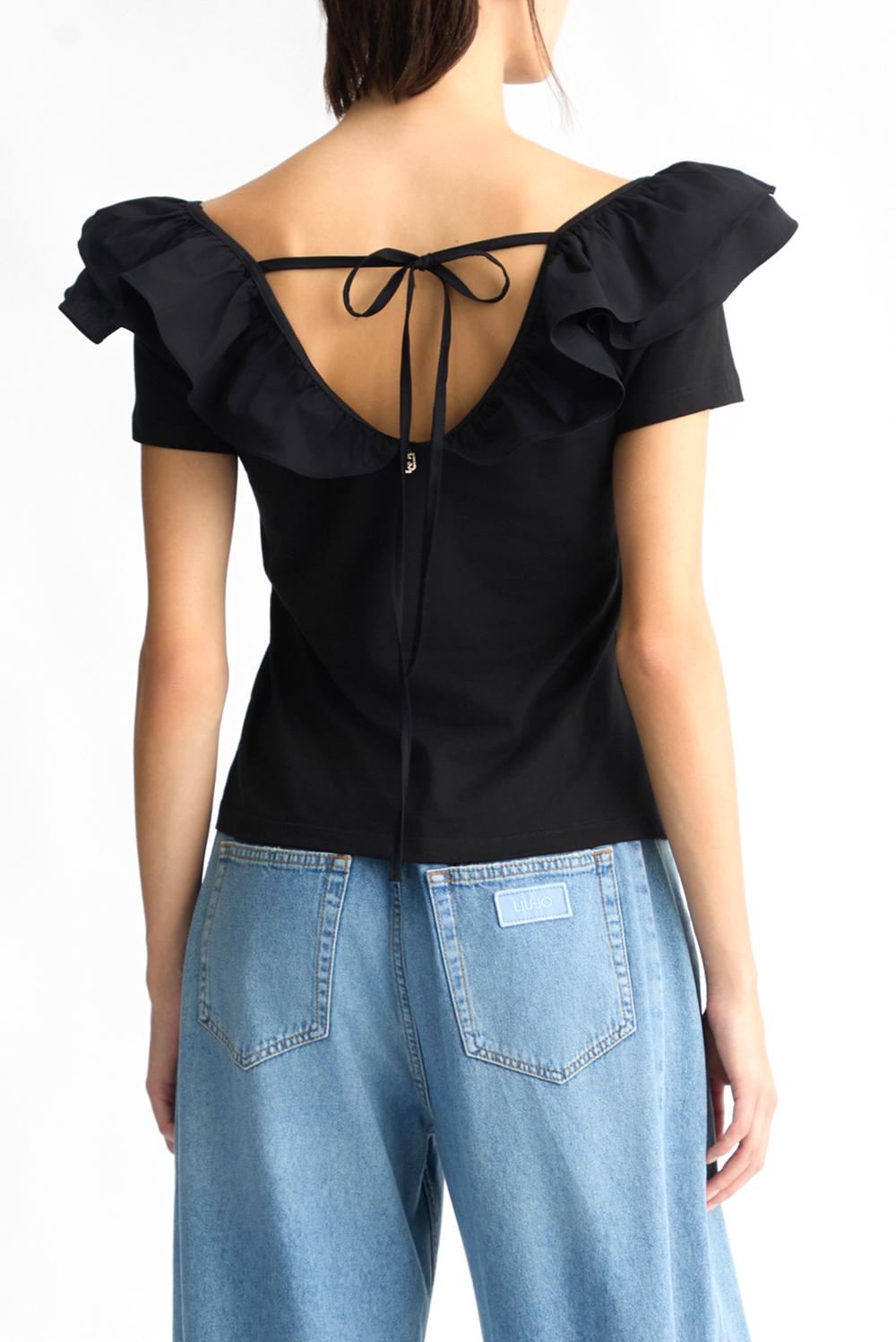  Liu Jo T-shirt Rouches Nero Woman - 3