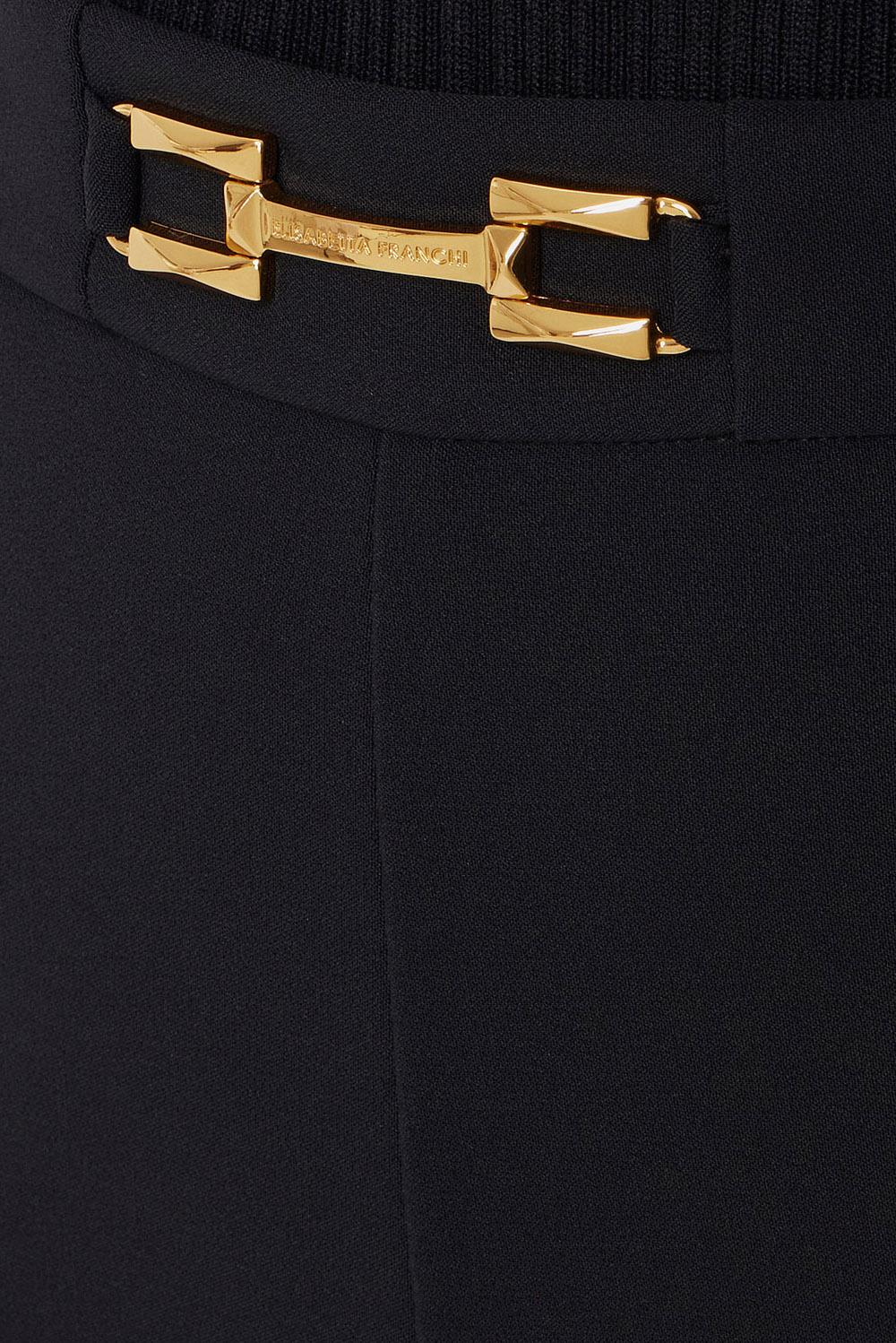  Elisabetta Franchi Shorts In Crêpe Nero Woman - 4