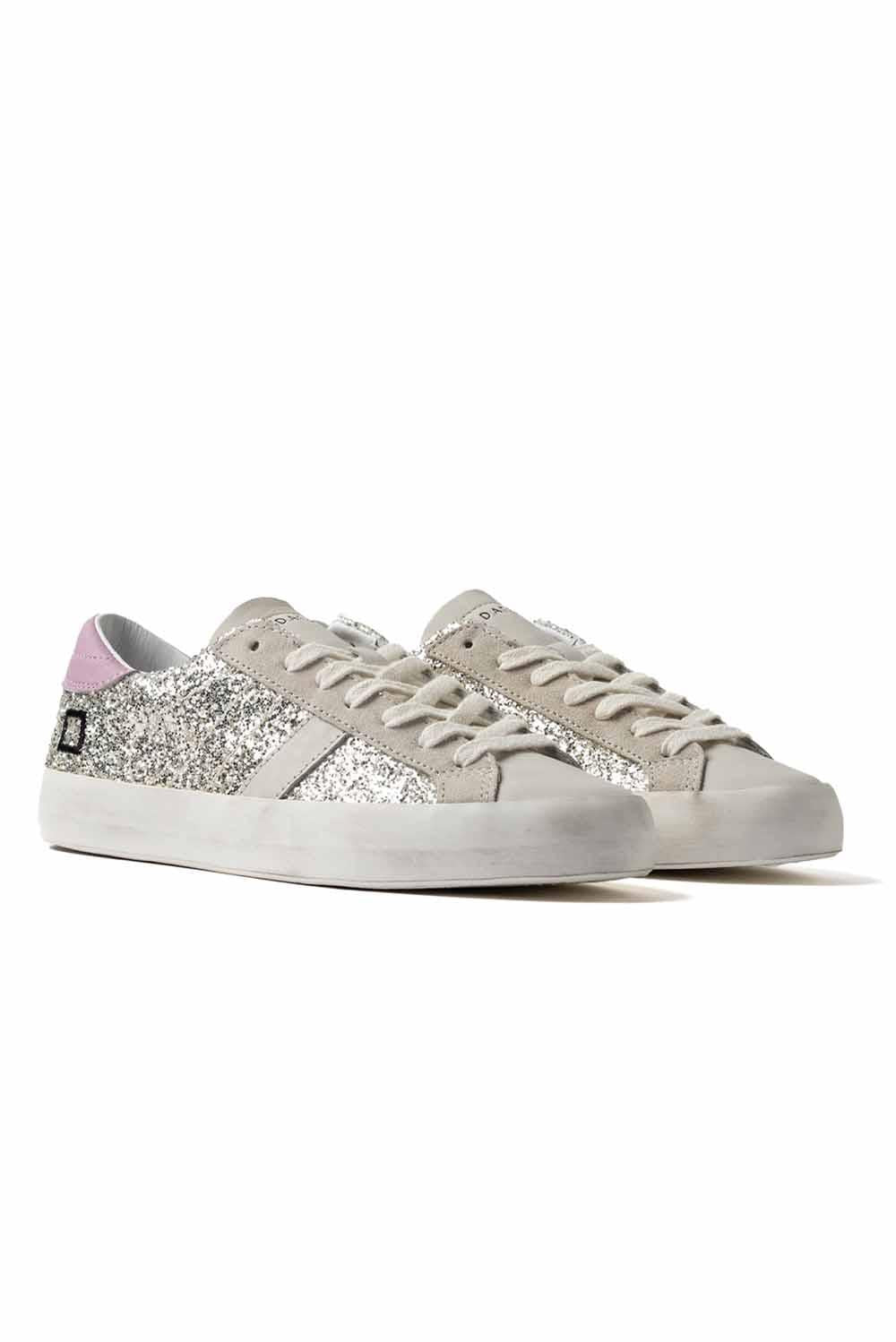  Date D.a.t.e. Sneakers Hill Low Glitter Platinum Woman - 5