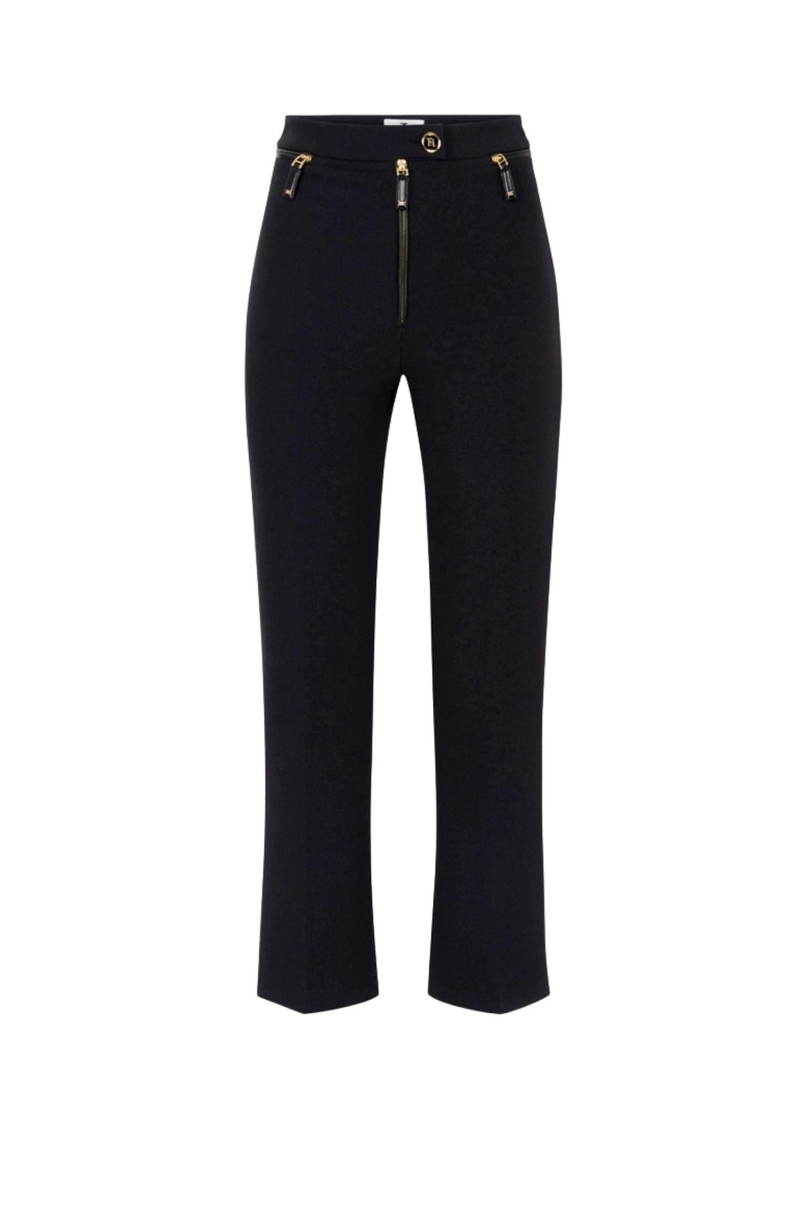  Elisabetta Franchi Pantaloni In Doppio Crêpe Colore Nero Woman - 1