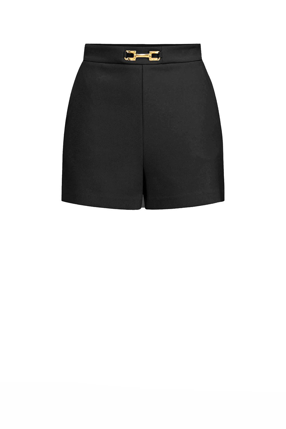  Elisabetta Franchi Shorts In Crêpe Nero Woman - 1