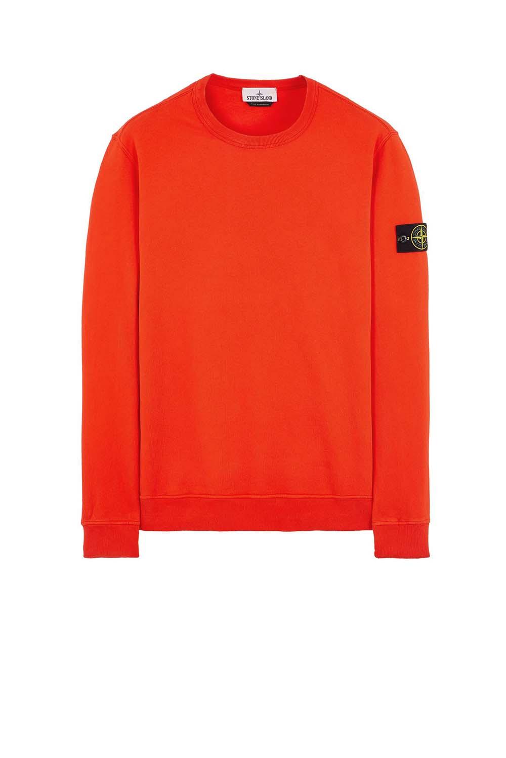  Stone Island Felpa Girocollo Orange Uomo - 1