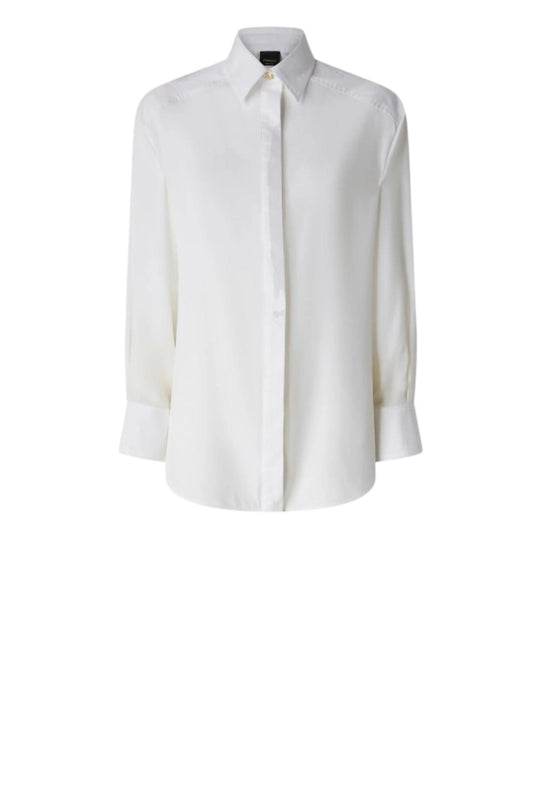 Camicia in popeline e crêpe colore bianco