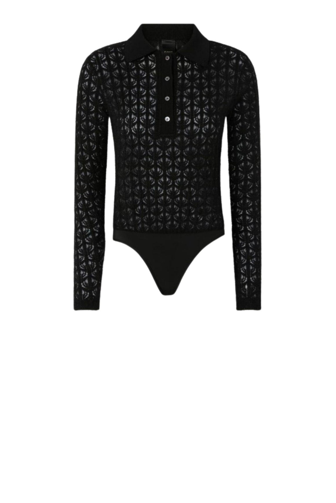  Pinko Maglia Body In Pizzo Colre Nero Woman - 1