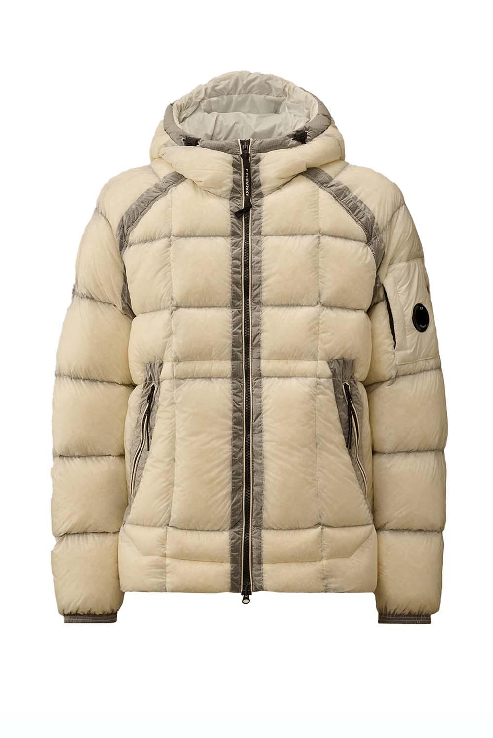  Cp Company Shell Hooded Down Puffer Jacket Gauze White Uomo - 1