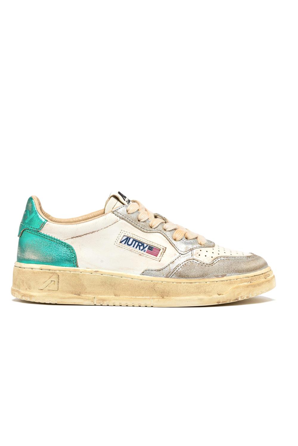  Autry Sneakers Medalist Low Vintage Silver Aqua Woman - 1