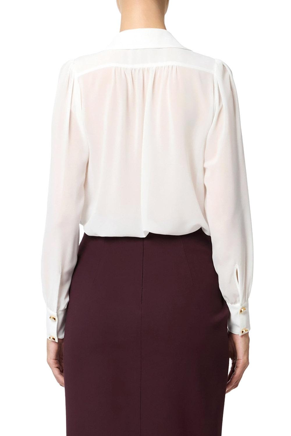 Elisabetta Franchi Camicia In Georgette Avorio Woman - 3