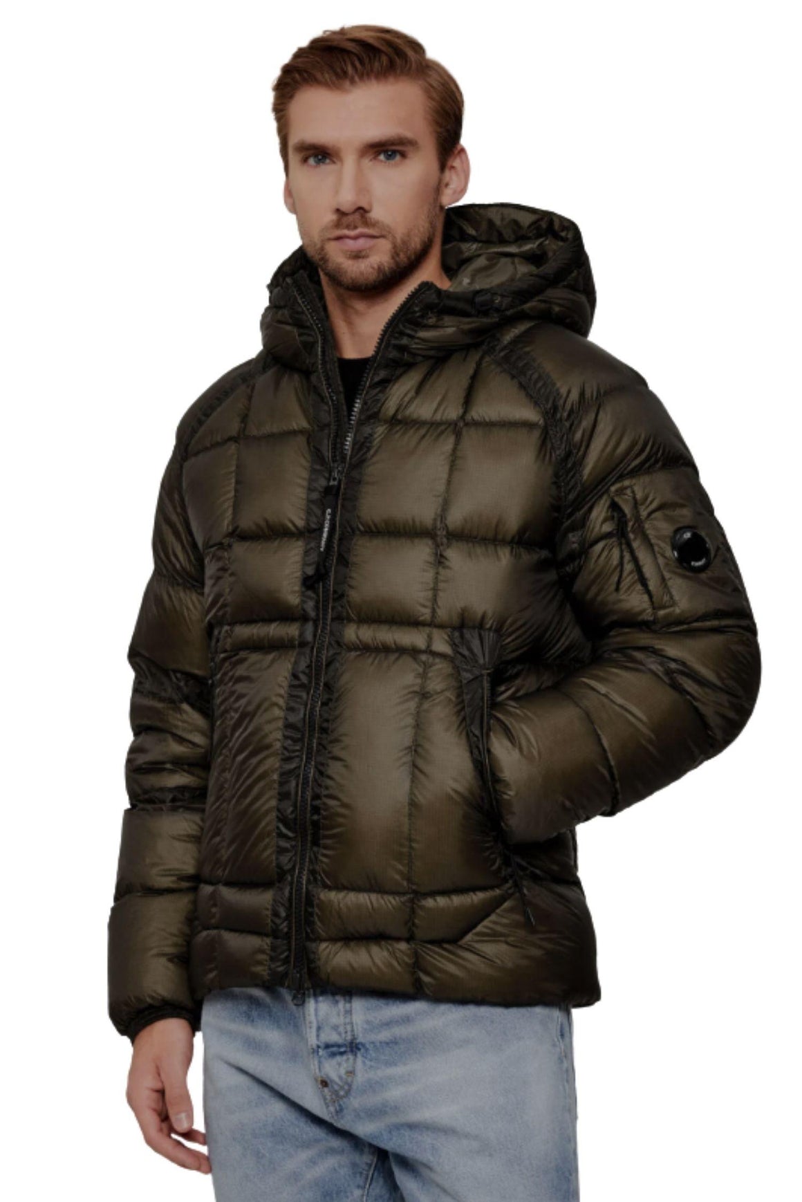  Cp Company Shell Hooded Down Puffer Jacket Ivy Green Uomo - 2