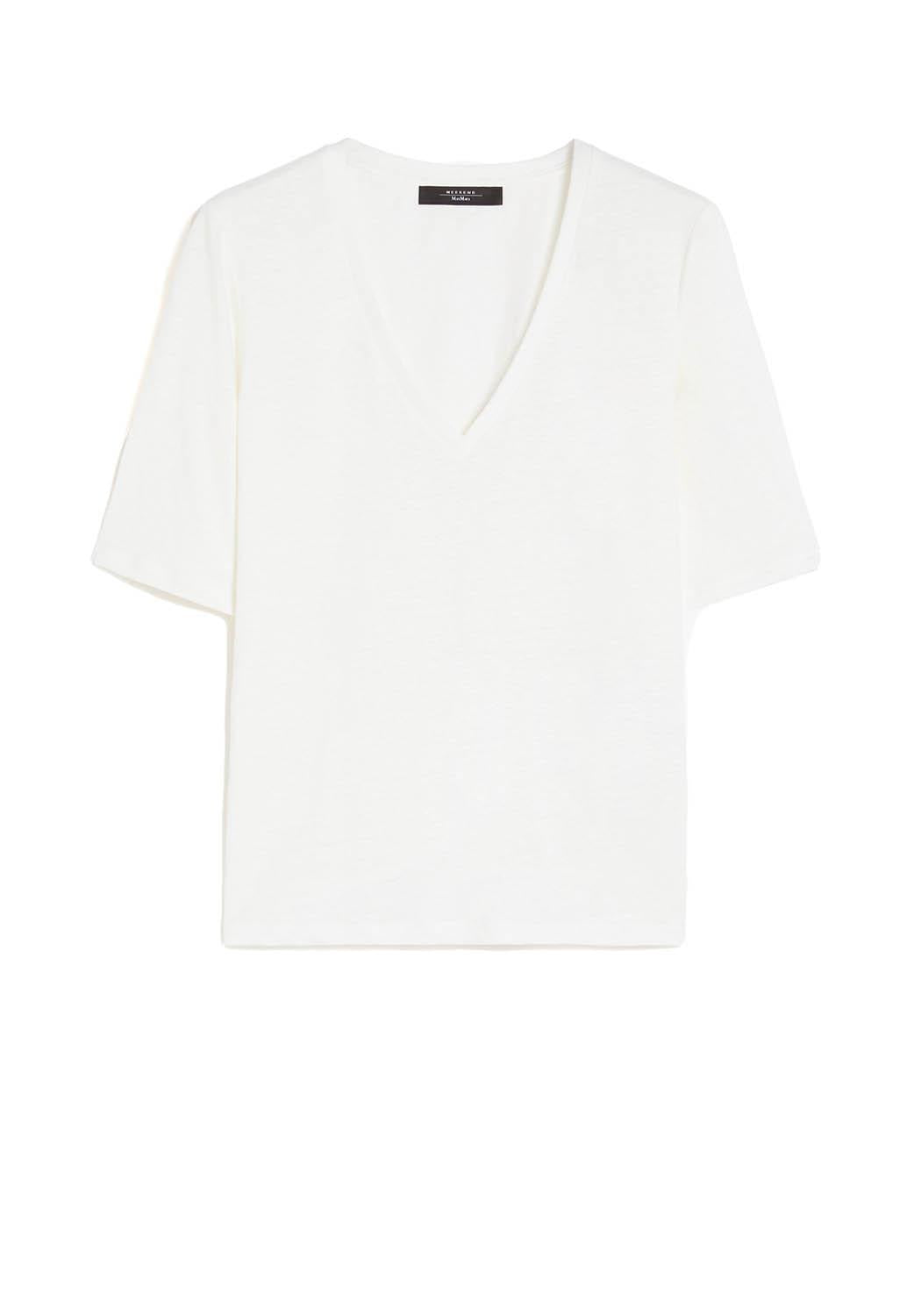  Max Mara T-shirt Lino Opzione White Woman - 1