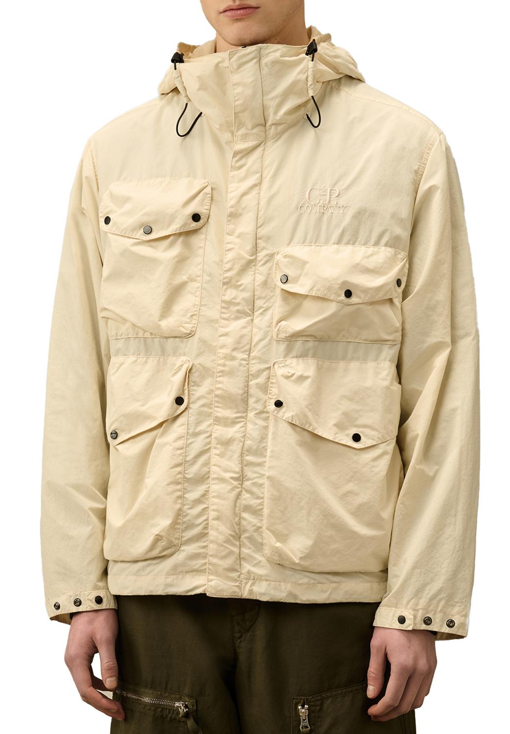  Cp Company Cp Comppany Flatt Nylon Goggle Jacket Pistacchio Shell Uomo - 2