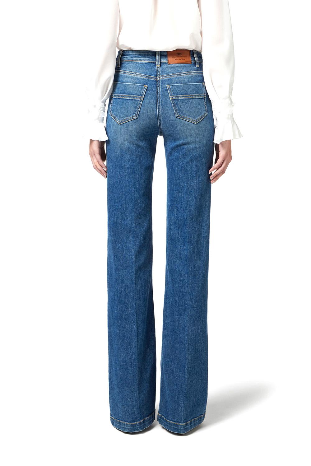  Elisabetta Franchi Jeans A Zampa Blue Vintage Woman - 3