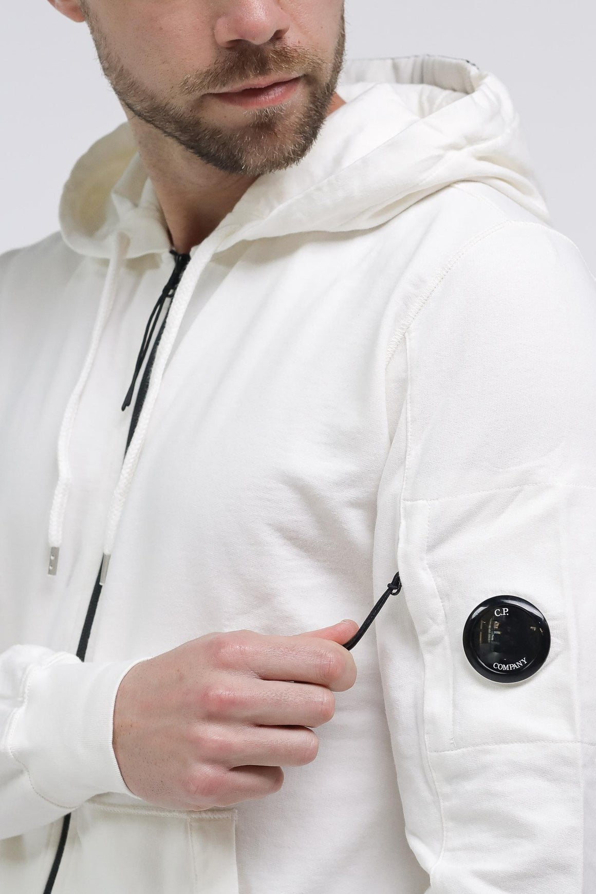  Cp Company Light Fleecehoodie White Uomo - 6