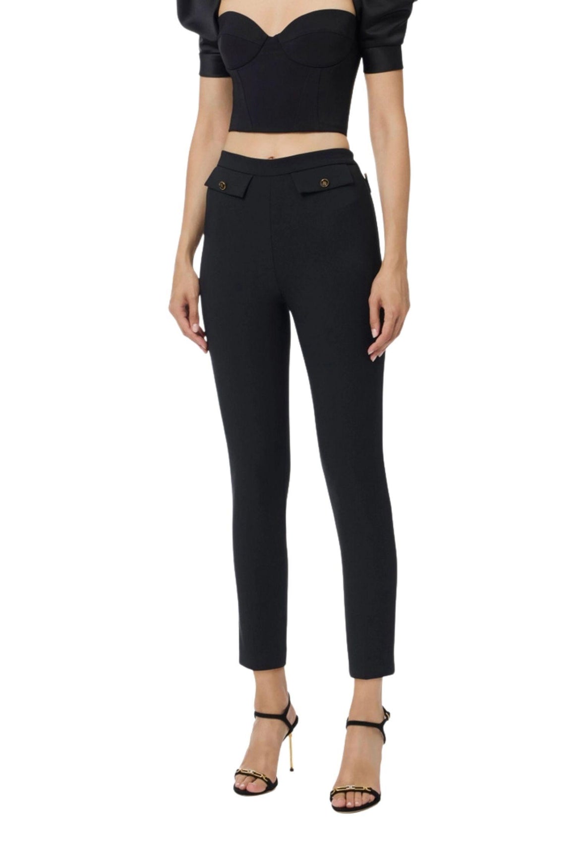  Elisabetta Franchi Pantaloni In Doppio Crêpe Colore Nero Woman - 2