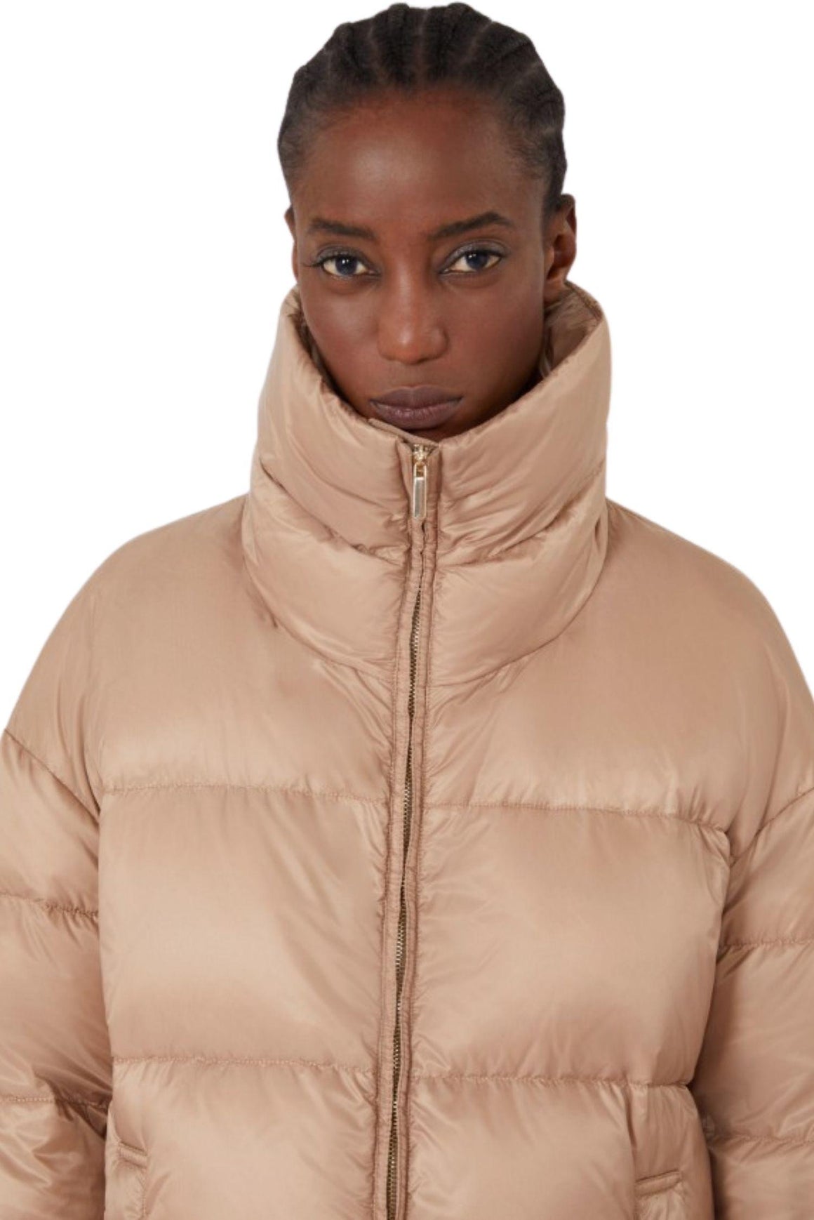  Max Mara Piumino Con Cappuccio Colore Cammello Woman - 5