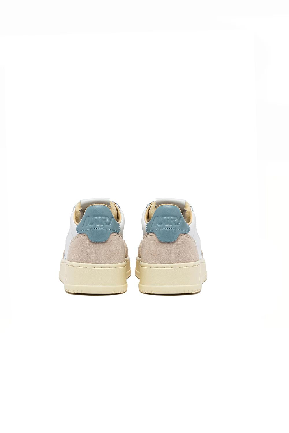  Autry Sneakers Medalist Low Suede Wht Slv Blue Uomo - 3