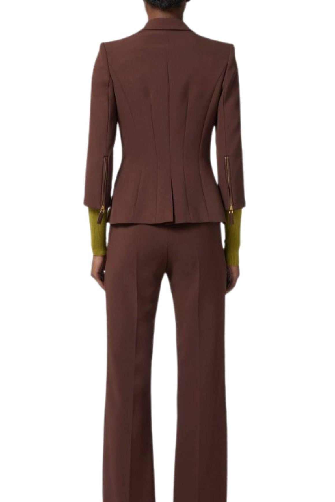  Elisabetta Franchi Giacca In Doppio Crèpe Colore Merlot Woman - 3