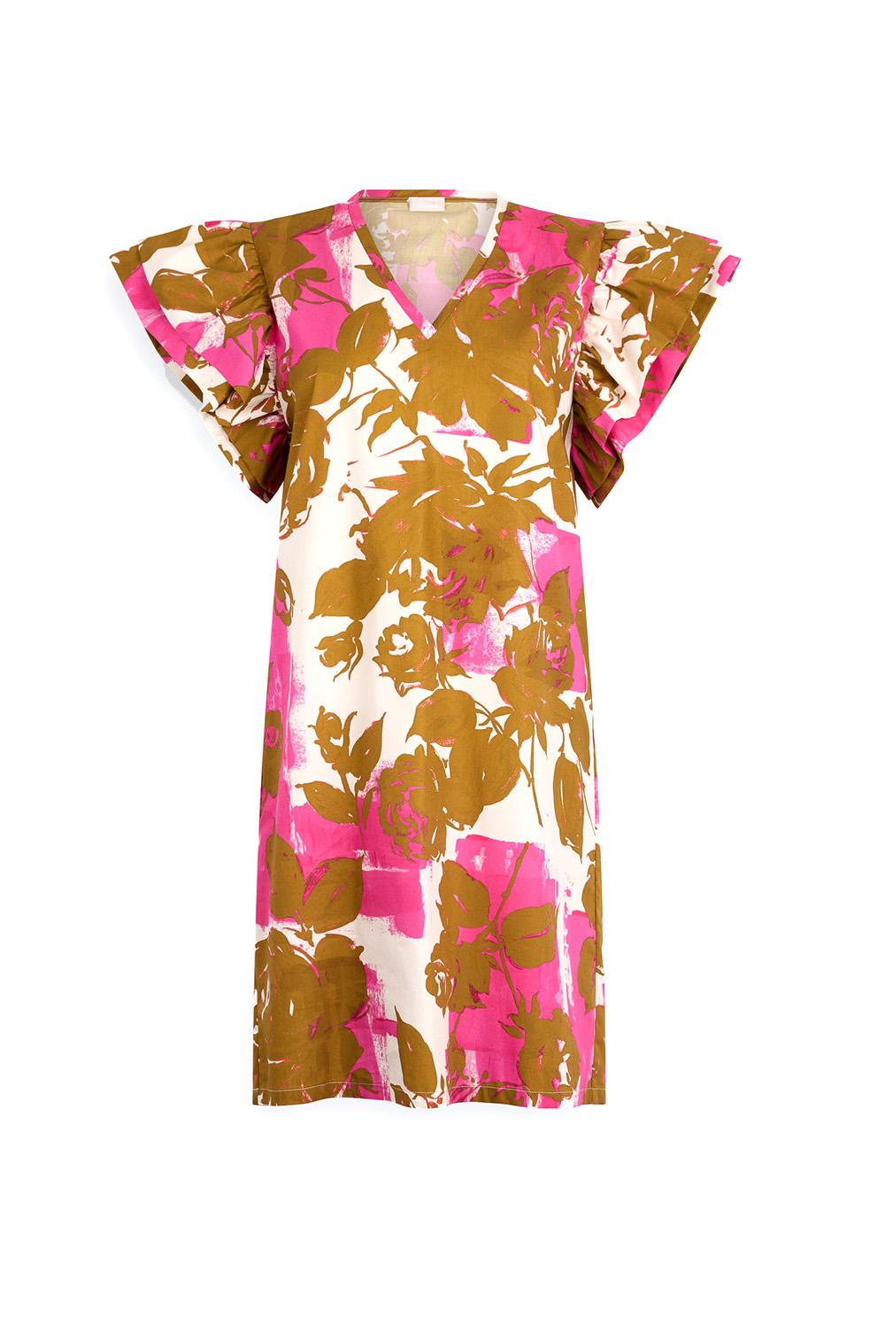  Liu Jo Abito Corto In Popeline Pink Flowers Woman - 1