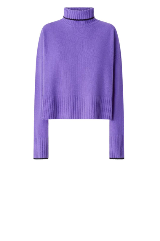 Dolcevita in maglia colore viola