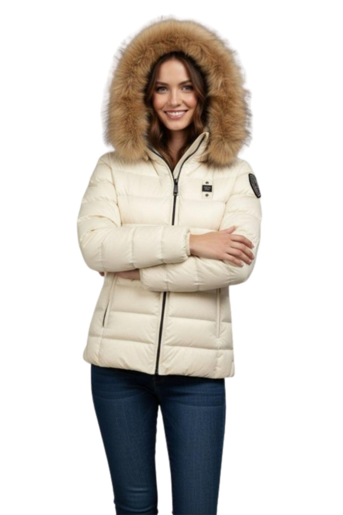  Blauer Piumino Trapuntato Colore Panna Woman - 2