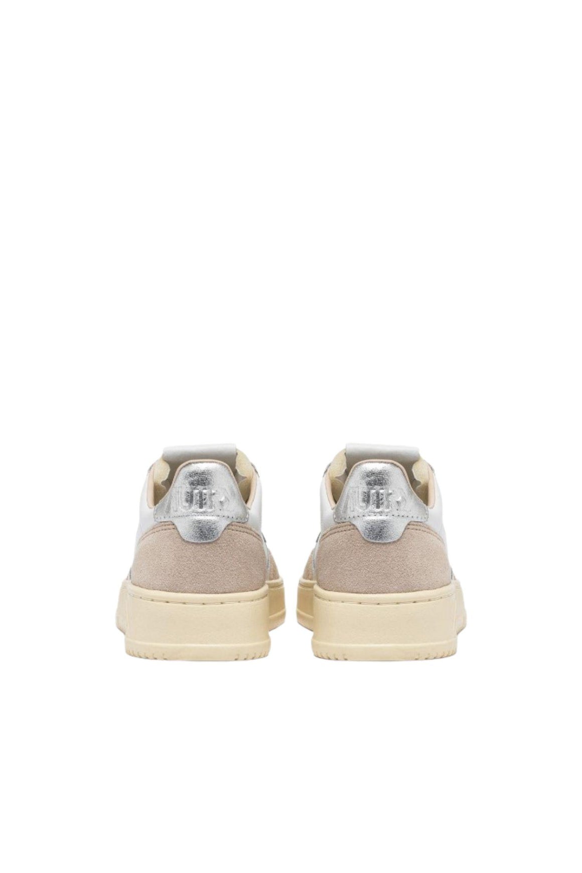  Autry Sneakers Medalist Low In Pelle E Suede Bianca E Argento Woman - 3