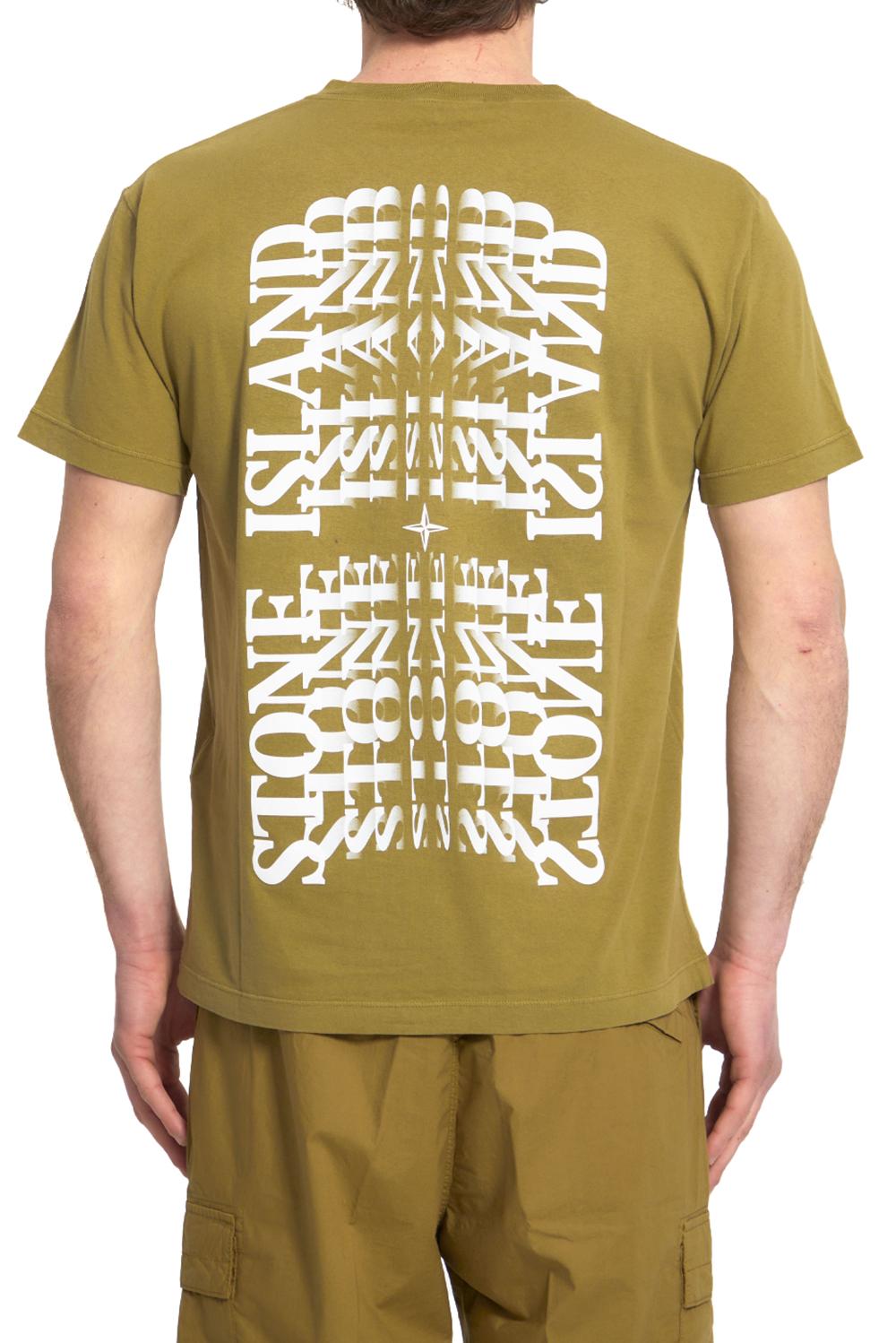  Stone Island T-shirt Lettering One Print Militare Uomo - 3