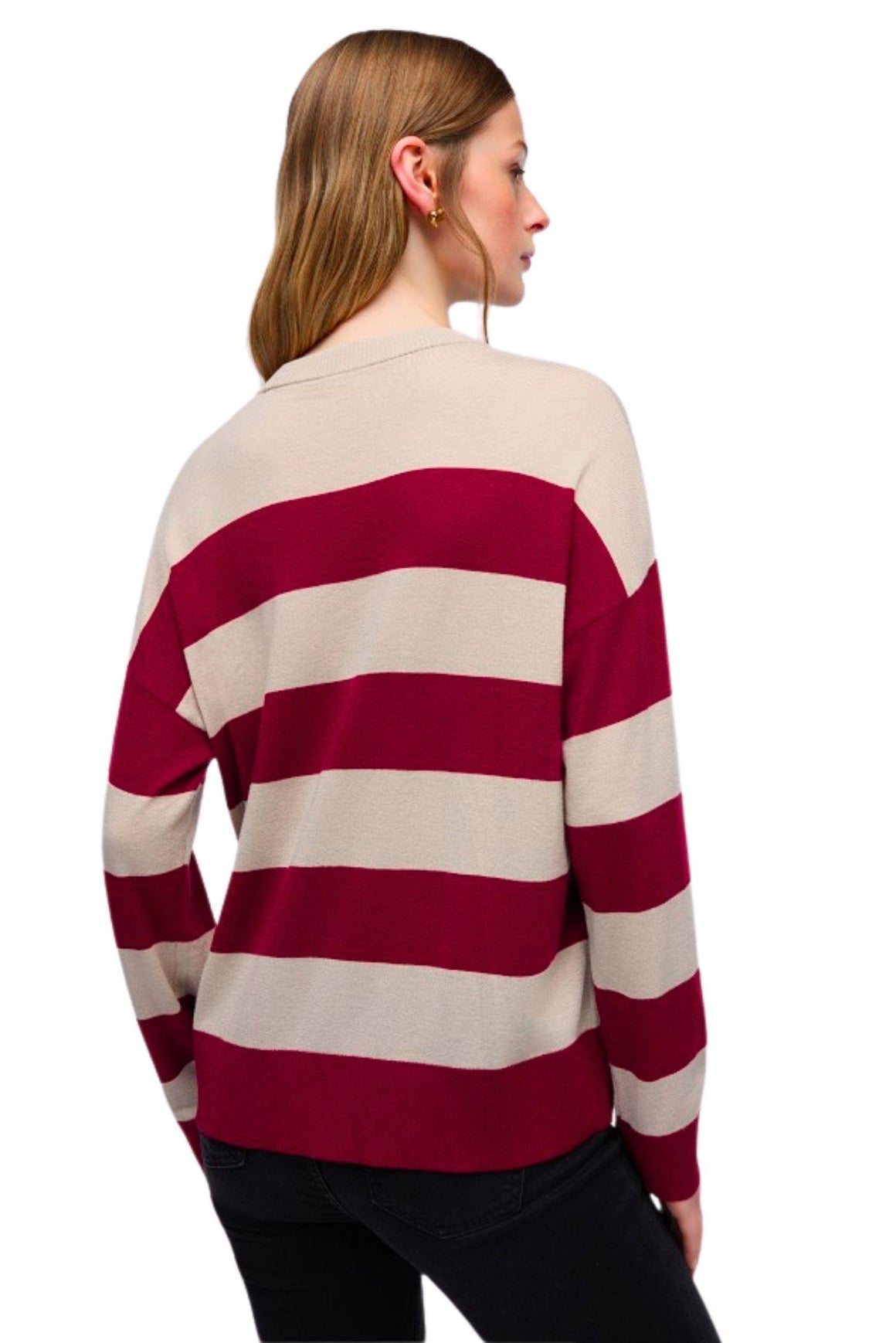  Liu Jo Maglia A Righe In Misto Lana Pepper Beige Woman - 3