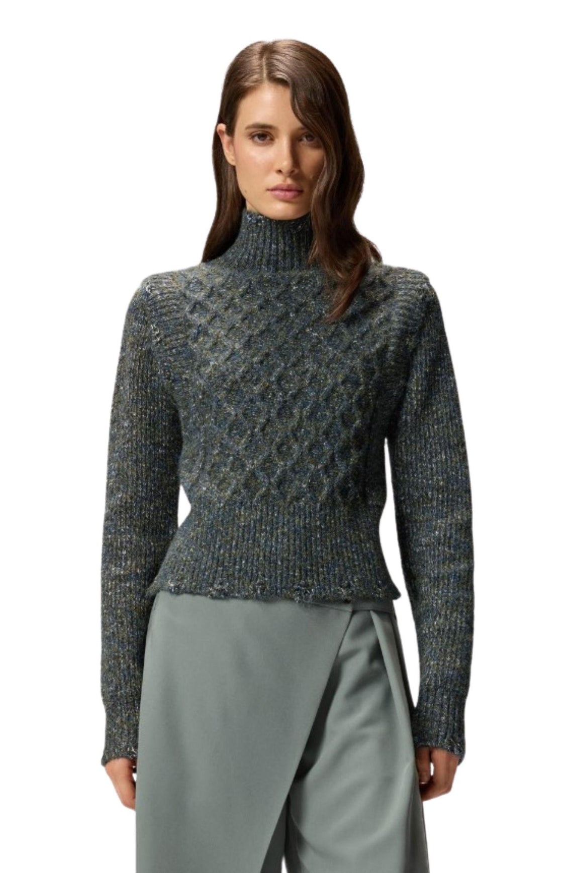  Pinko Dolcevita In Maglia A Trecce Multicolor Grigio Woman - 2