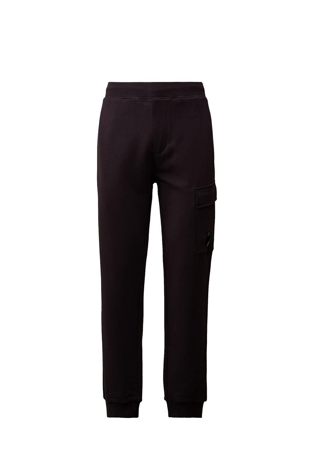  Cp Company Fleece Cargo Sweatpants Black Uomo - 1