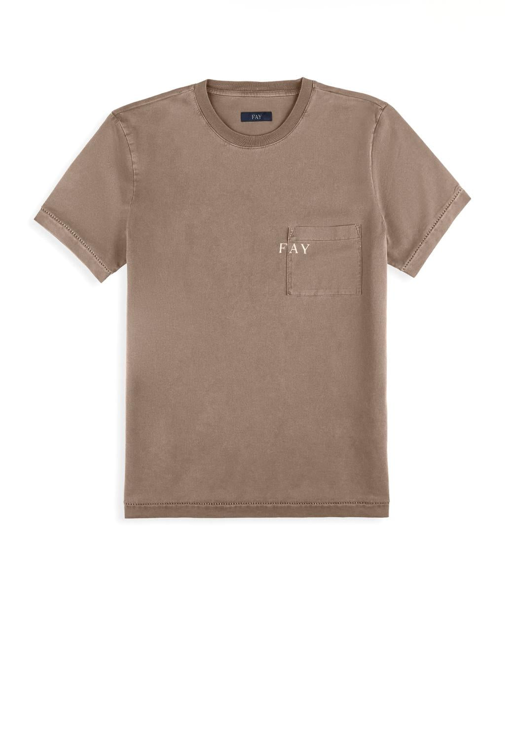  Fay T-shirt In Jersey<br/> Marrone Uomo - 1