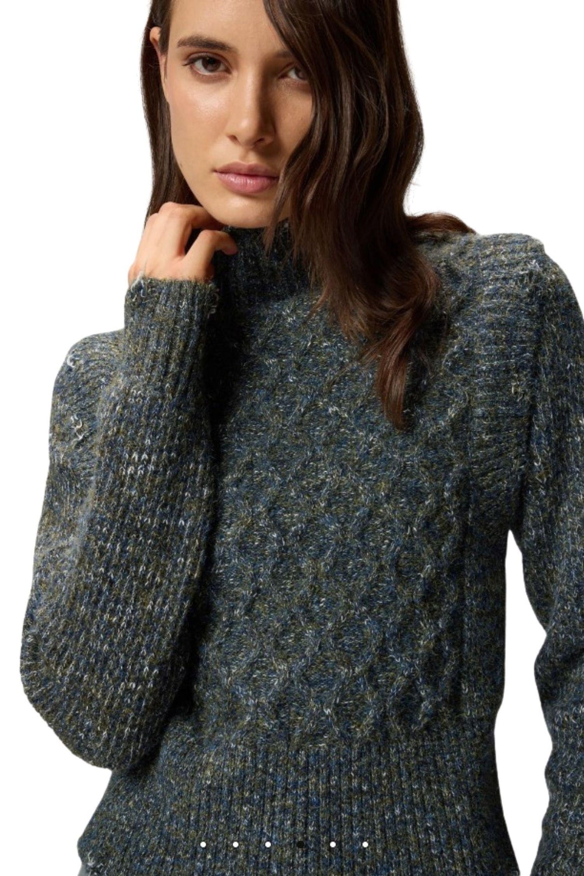  Pinko Dolcevita In Maglia A Trecce Multicolor Grigio Woman - 3