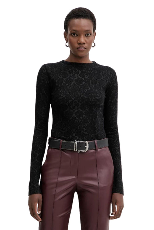 Pinko camicetta con lana colore nero