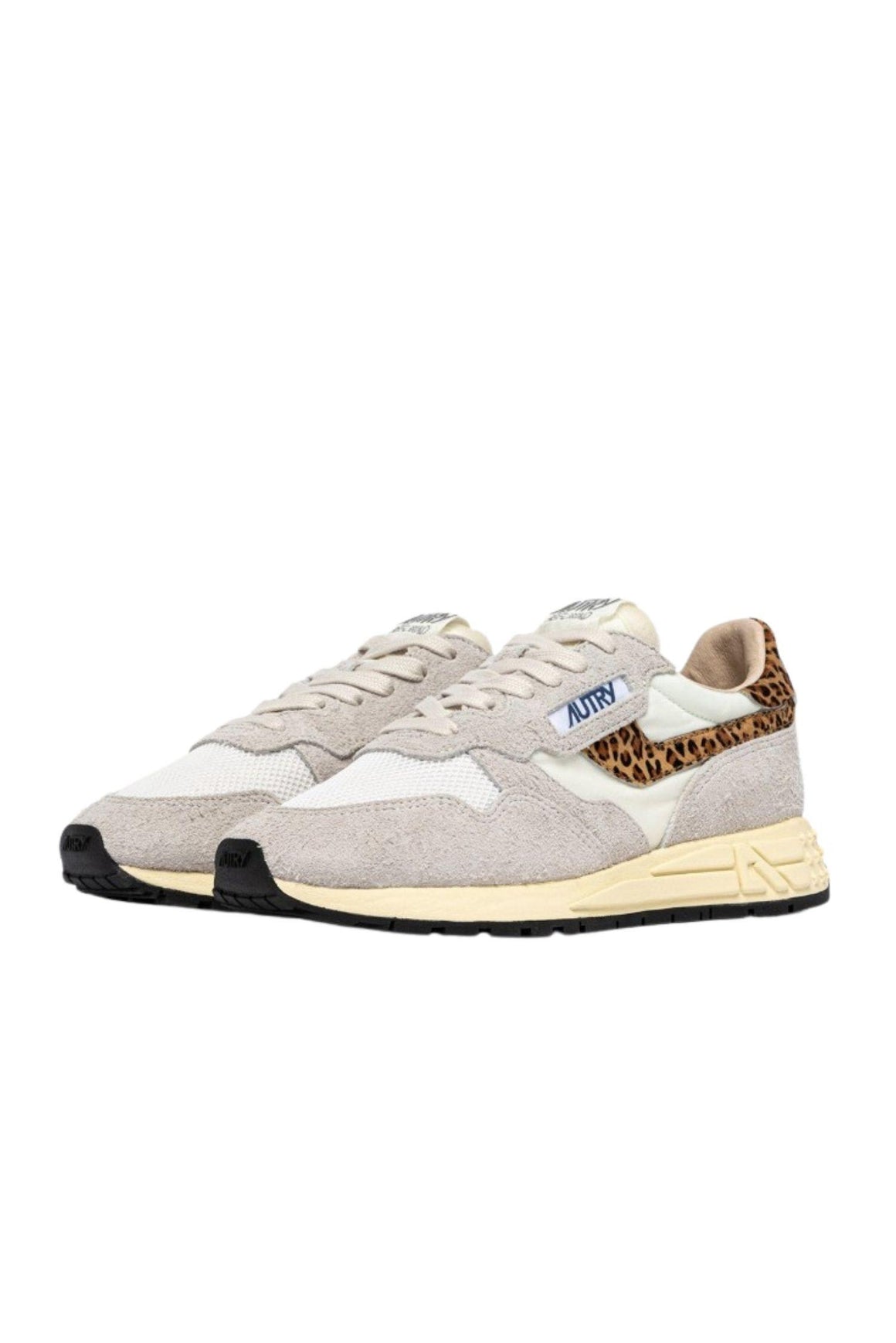  Autry Sneakers Reelwind Low In Nylon E Suede Bianco E Leopard Woman - 2