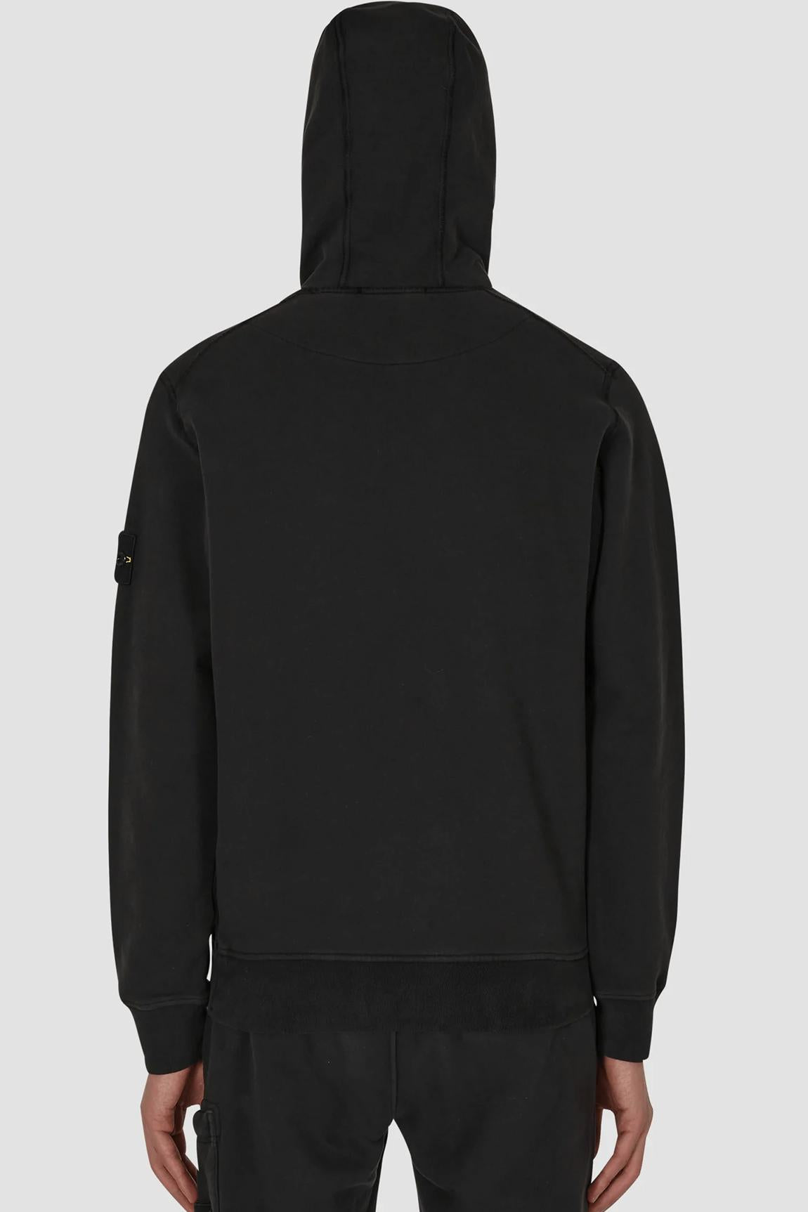  Stone Island Felpa Cappuccio Classic Black Uomo - 3