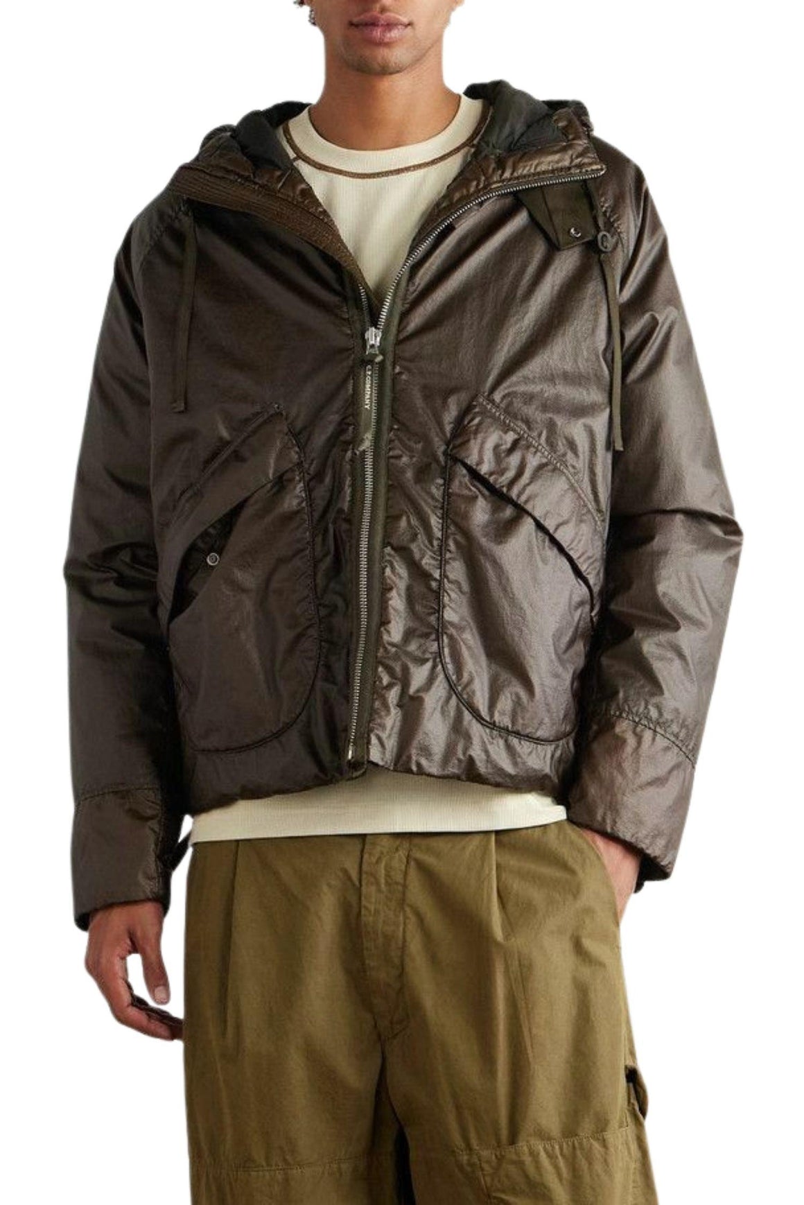  Cp Company Opal Goggle Down Jacket Ivi Green Ivy Green Uomo - 2