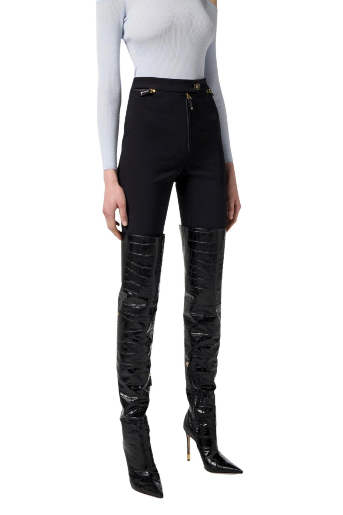  Elisabetta Franchi Pantaloni In Doppio Crêpe Colore Nero Woman - 2