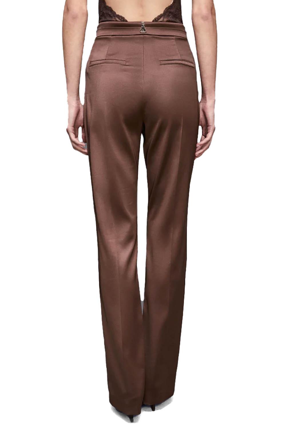  Patrizia Pepe Pantaloni In Raso Sensual Brown Woman - 4