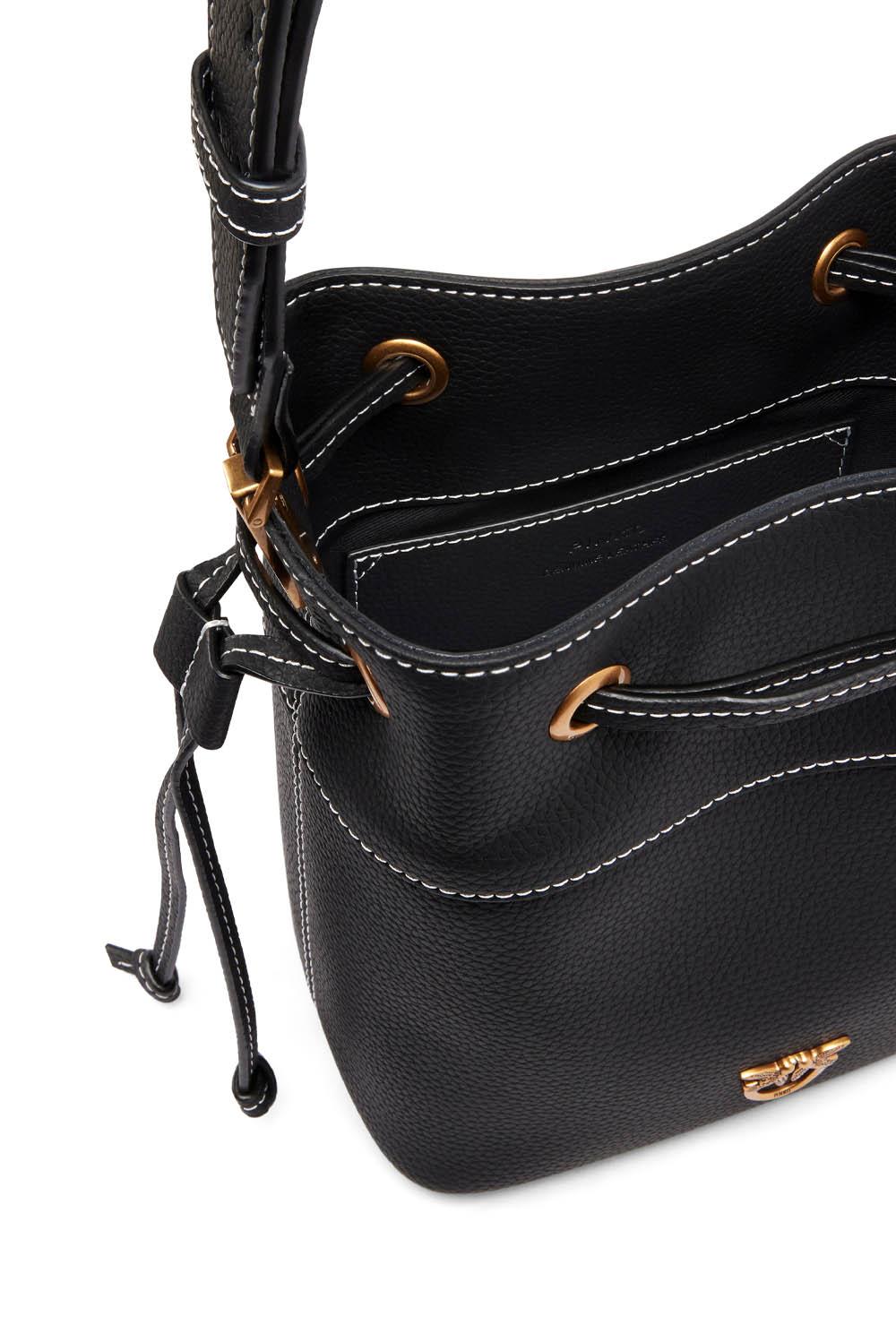  Pinko Borsa Secchiello Medium Nero Oro Woman - 3