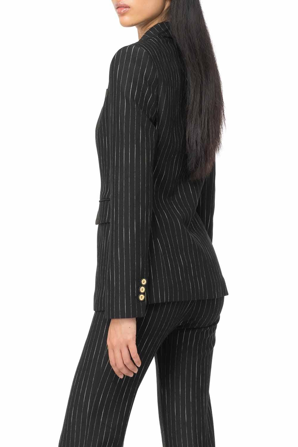  Pinko Giacca Blazer Nero Beige Woman - 3