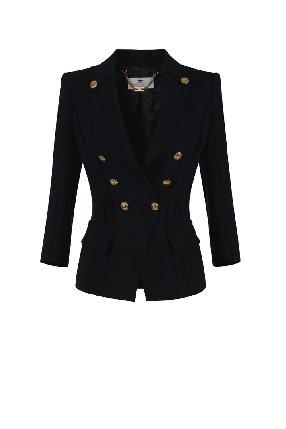  Elisabetta Franchi Giacca Essential Stretch Nero Woman - 1
