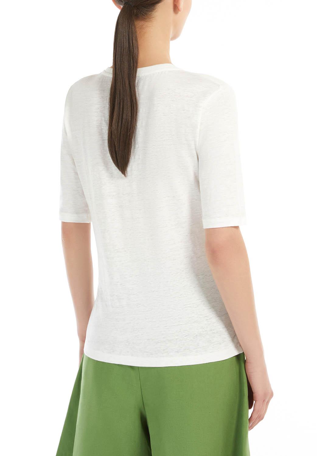  Max Mara T-shirt Lino Opzione White Woman - 3