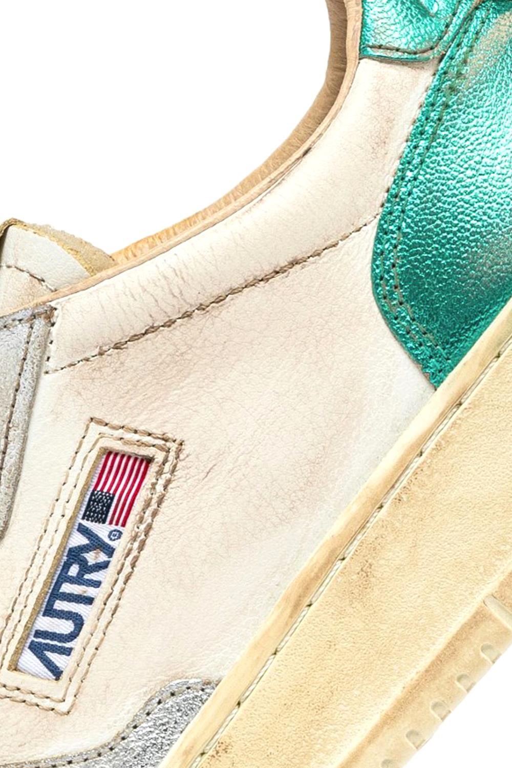  Autry Sneakers Medalist Low Vintage Silver Aqua Woman - 4