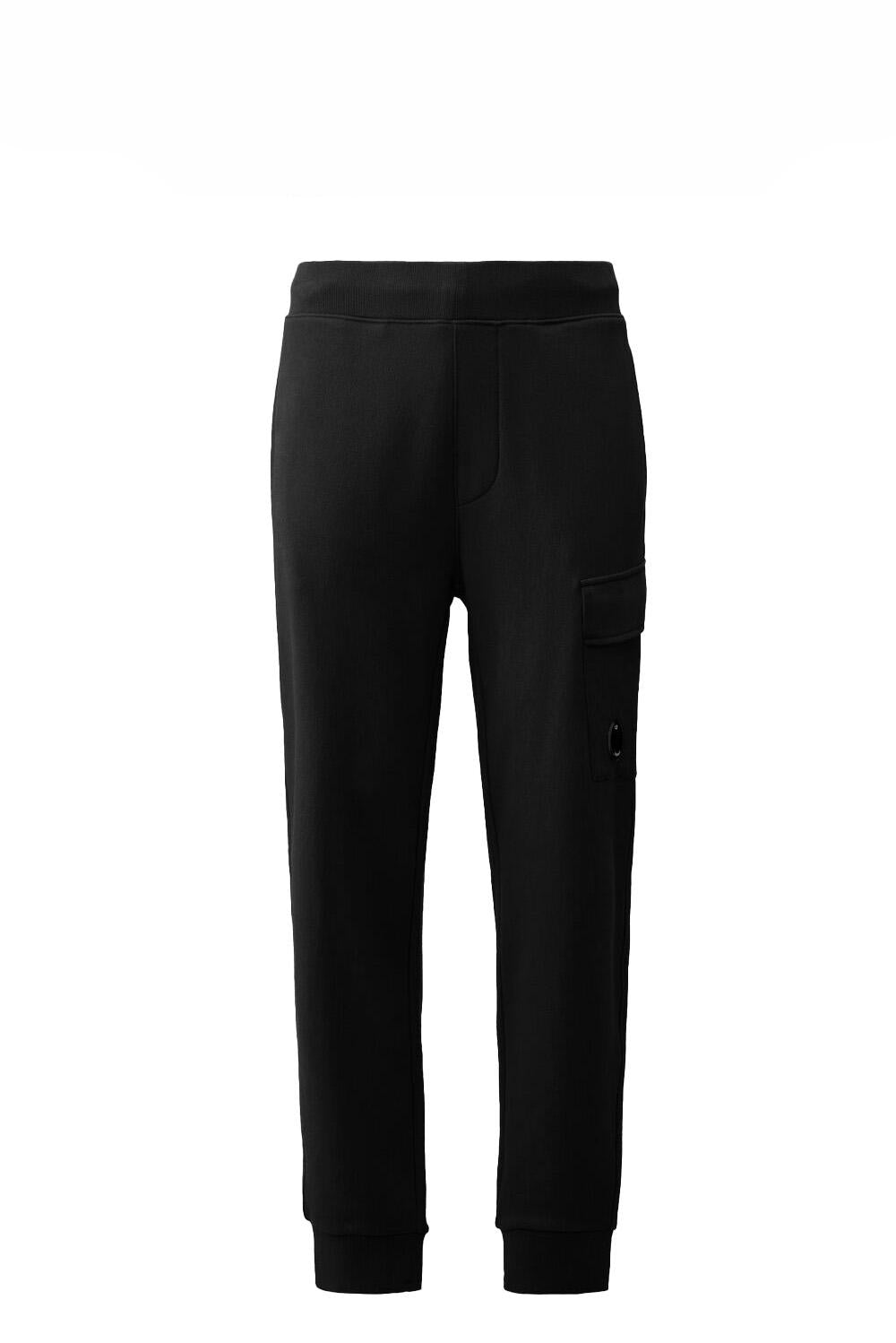  Cp Company Raised Fleece Lens Sweatpants Black Uomo - 1