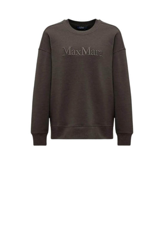 MAX MARA Felpa in cotone con logo Monza Verde