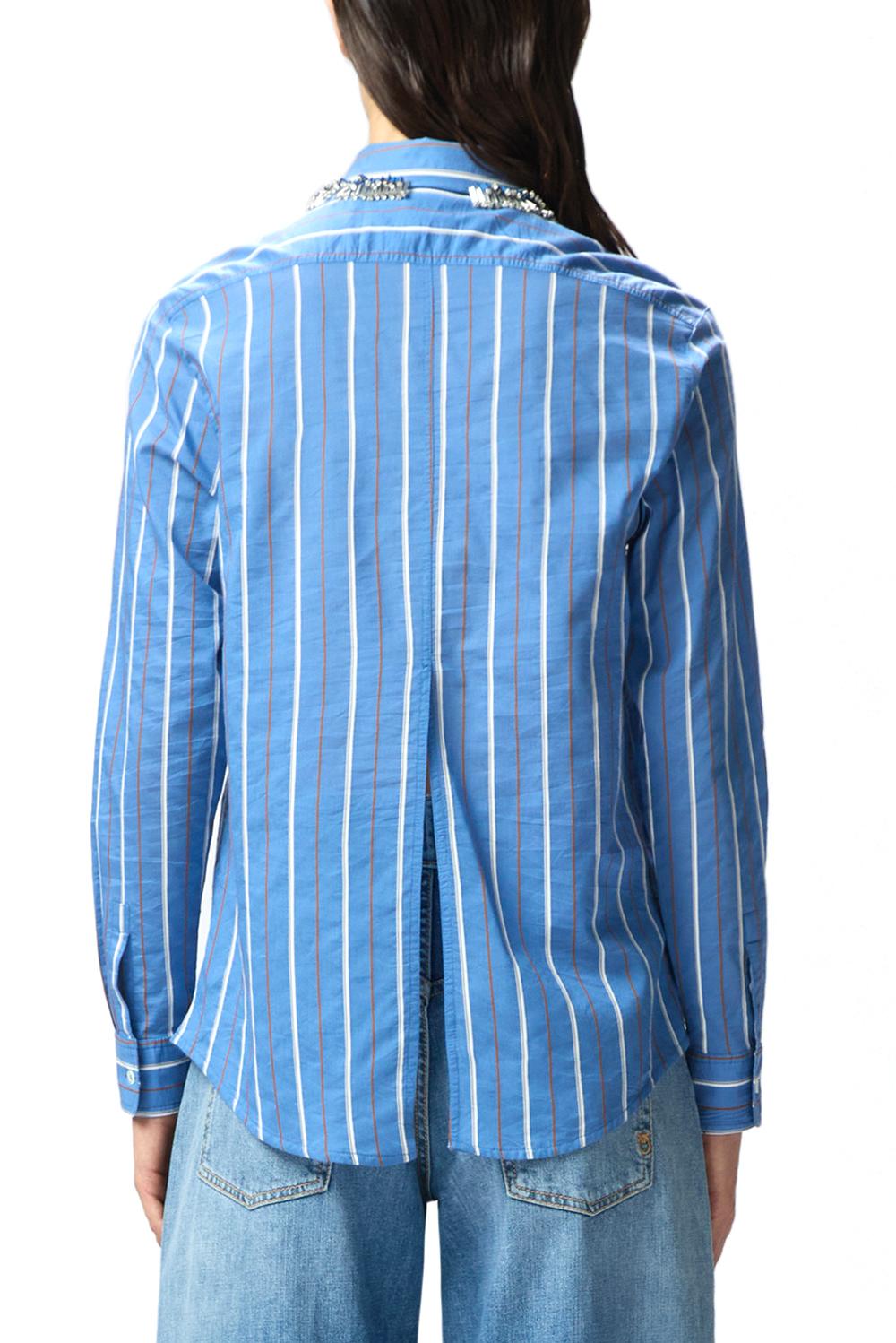  Pinko Camicia A Righe Continua Bluette Bianco Woman - 3