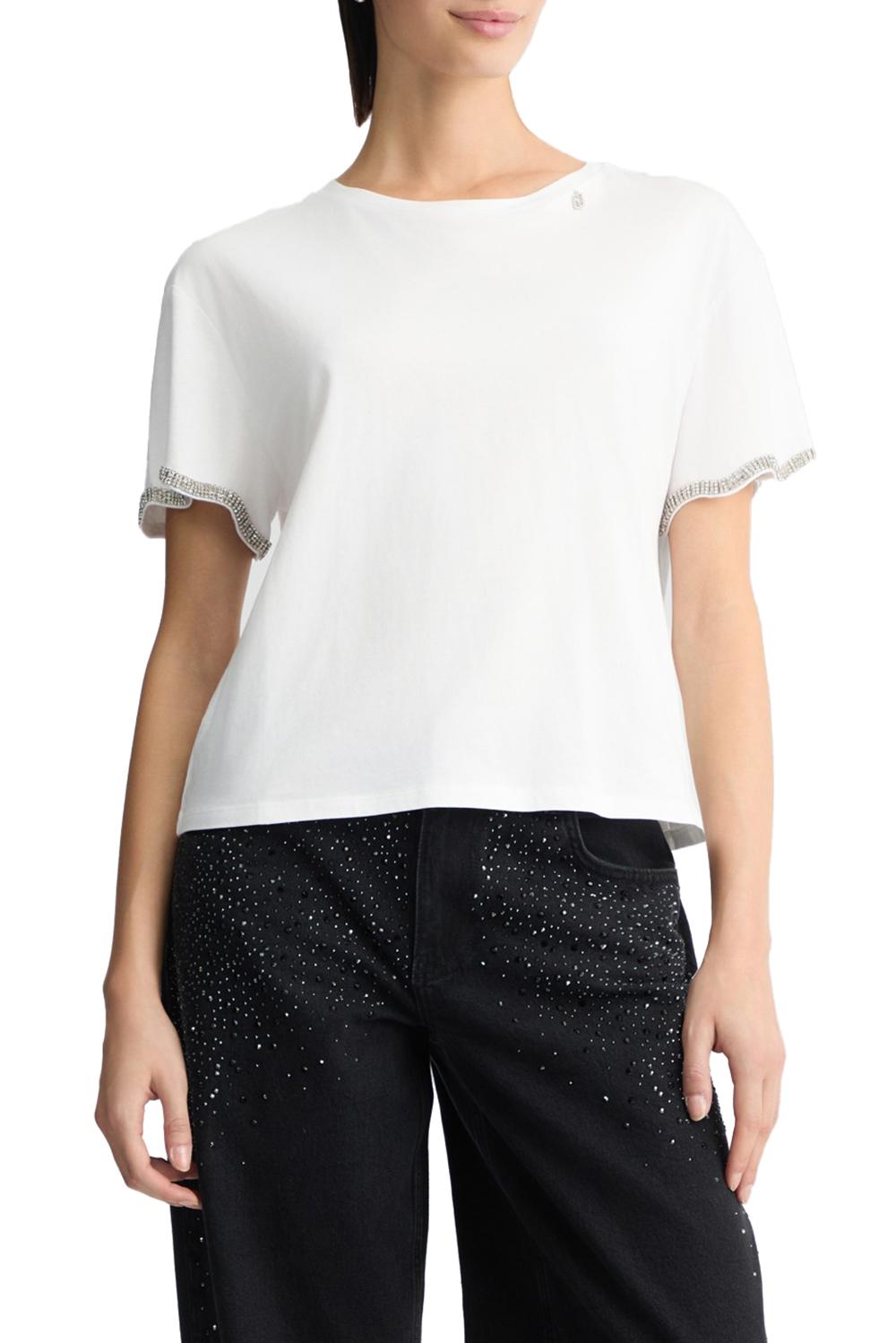  Liu Jo T-shirt Con Strass Bianco Woman - 5